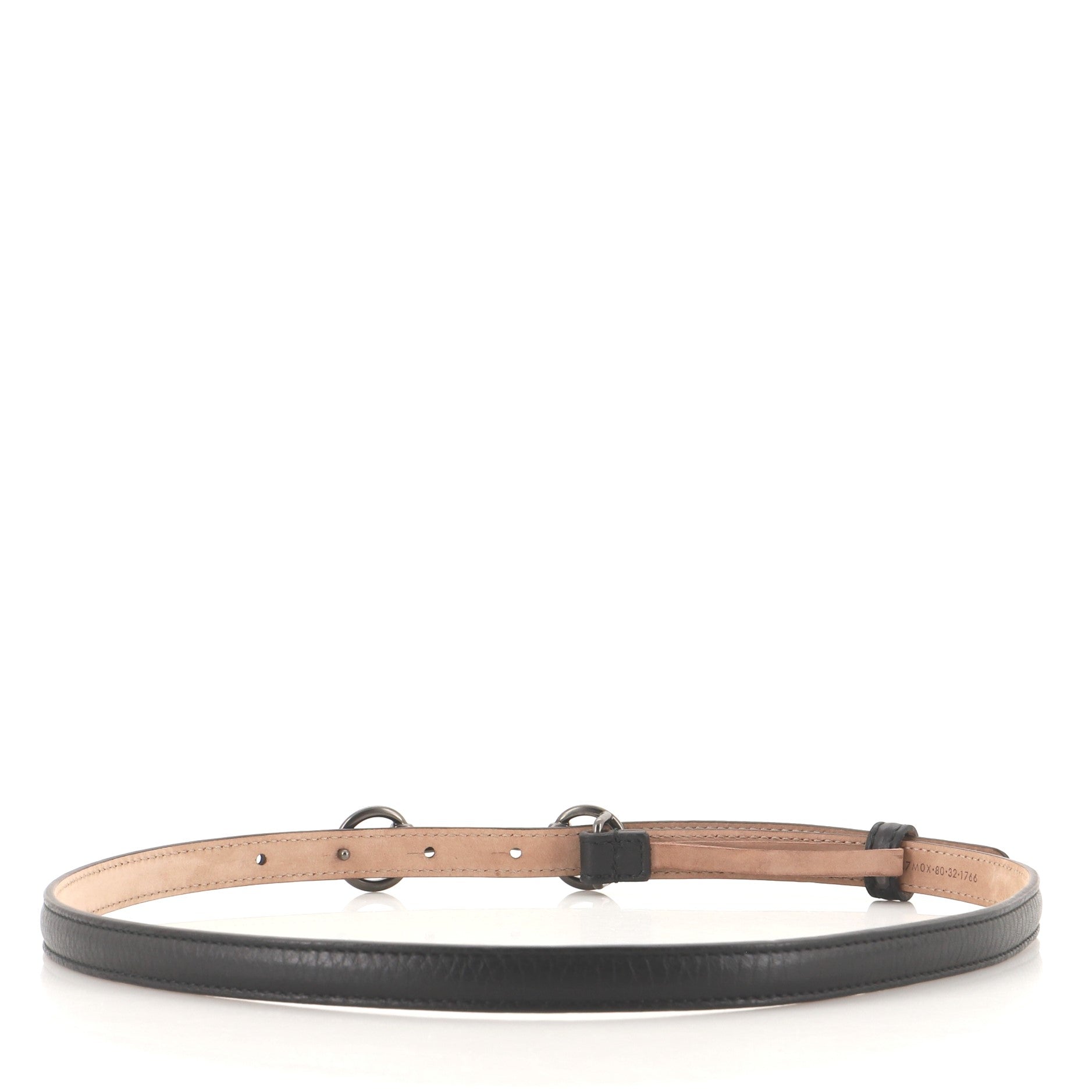 Horsebit Skinny Belt Leather Thin 80