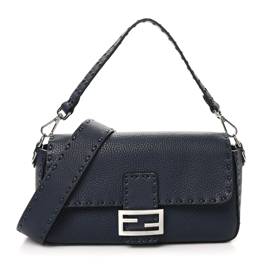Cuoio Roma Sellerissima Nappa Sintetica Tape Stitch Baguette Notte