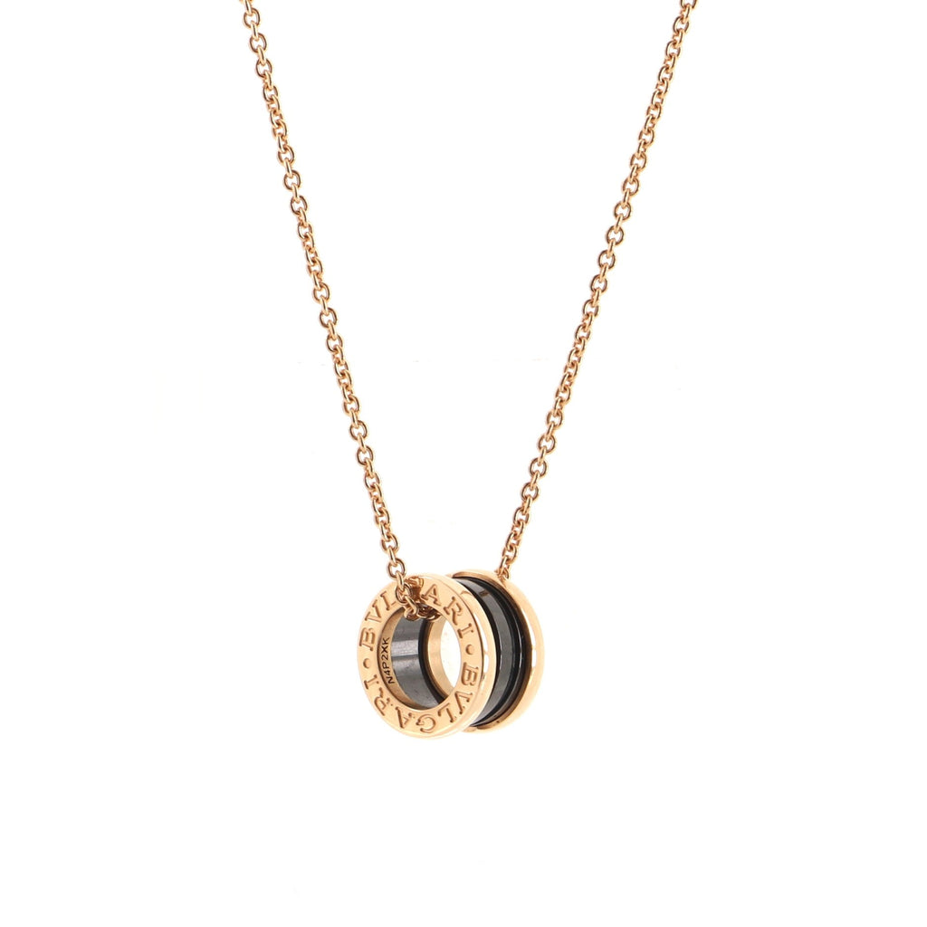 B.Zero1 Pendant Necklace 18K Rose Gold and Ceramic