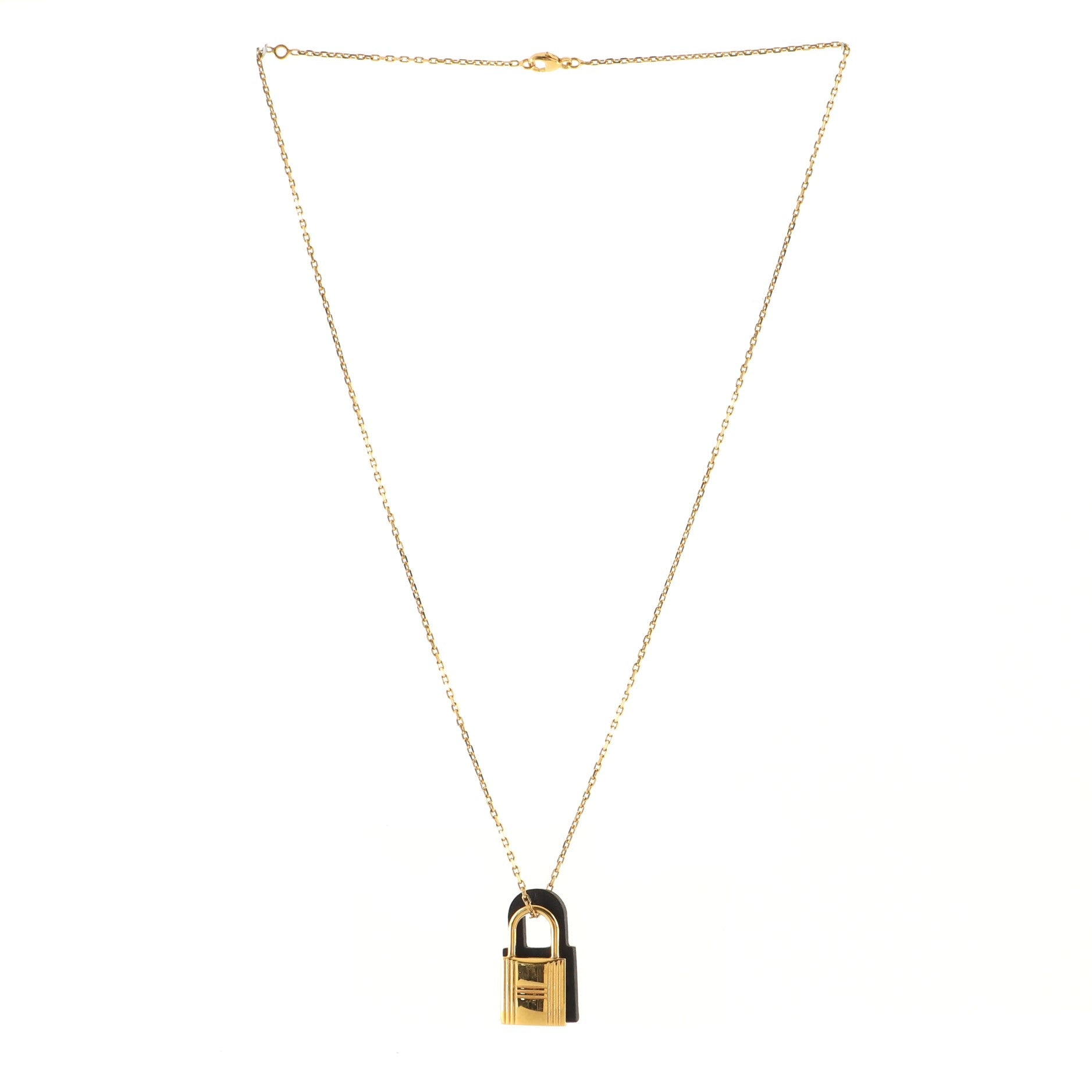 O'Kelly Pendant Necklace Metal and Leather Small