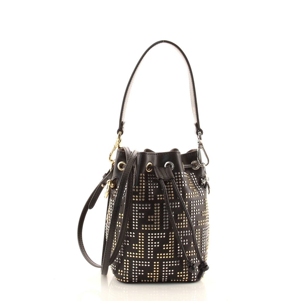 Mon Tresor Bucket Bag Zucca Studded Leather Mini