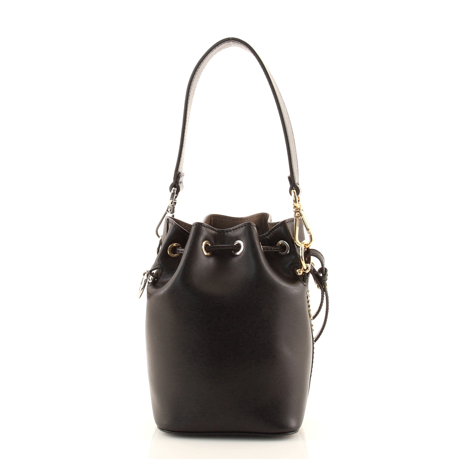 Mon Tresor Bucket Bag Zucca Studded Leather Mini