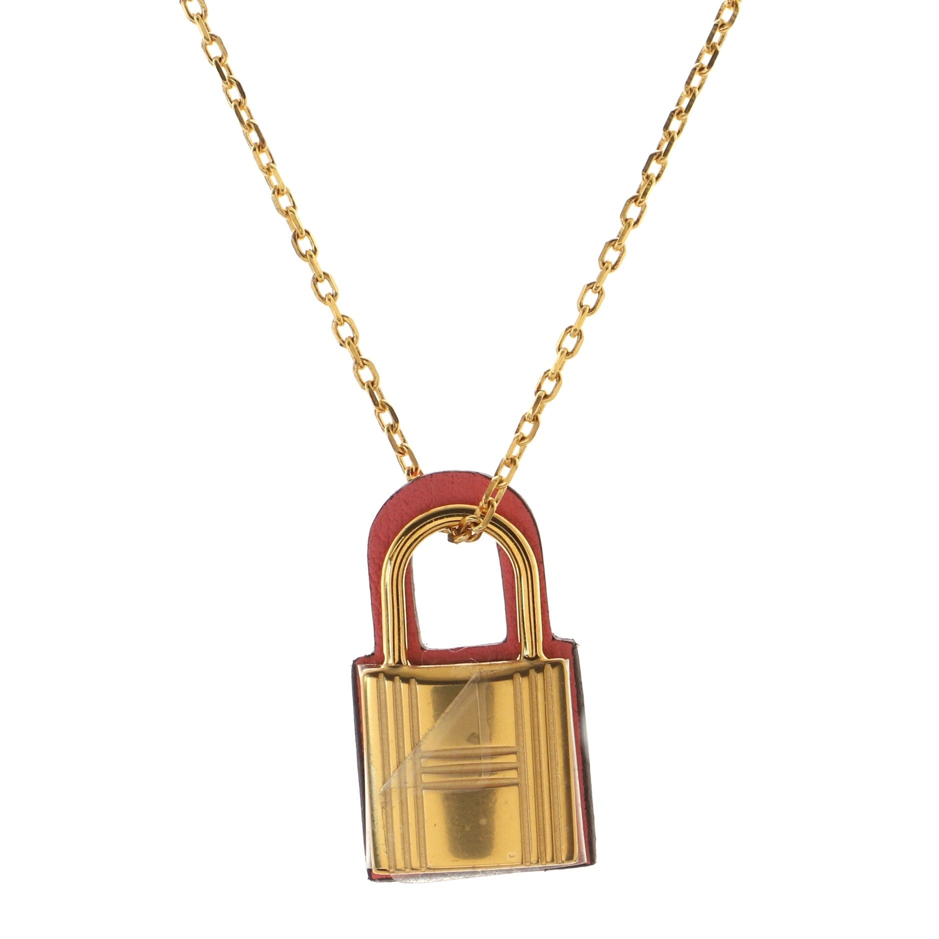 O'Kelly Pendant Necklace Metal and Leather Small