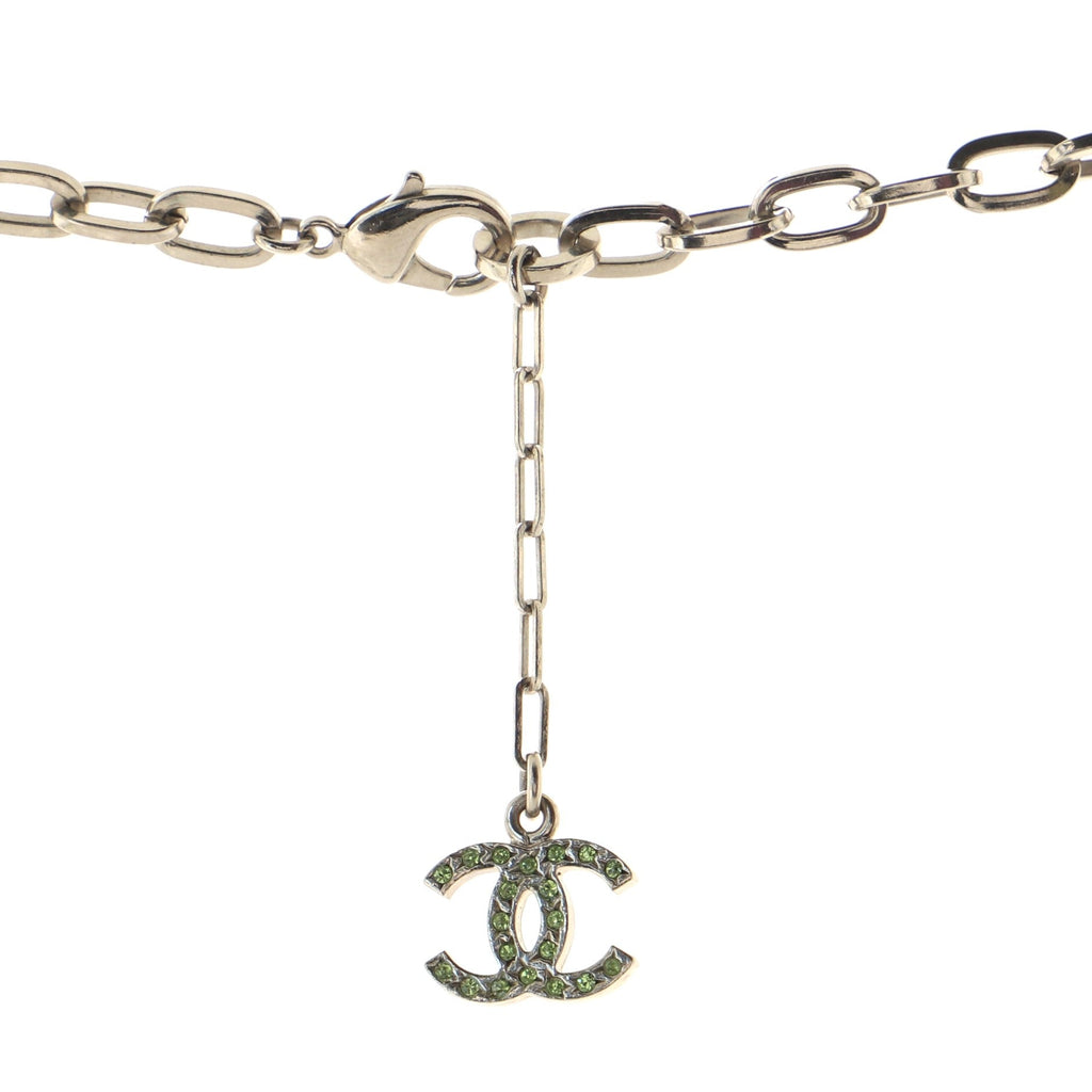 Crystal Apple CC Long Necklace Embellished Resin and Metal
