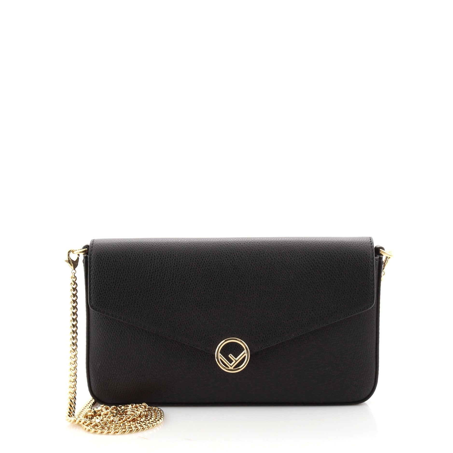 F Is Fendi Envelope Chain Clutch Leather Small
