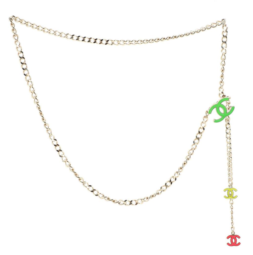 Tricolor CC Chain Belt Metal and Enamel 110