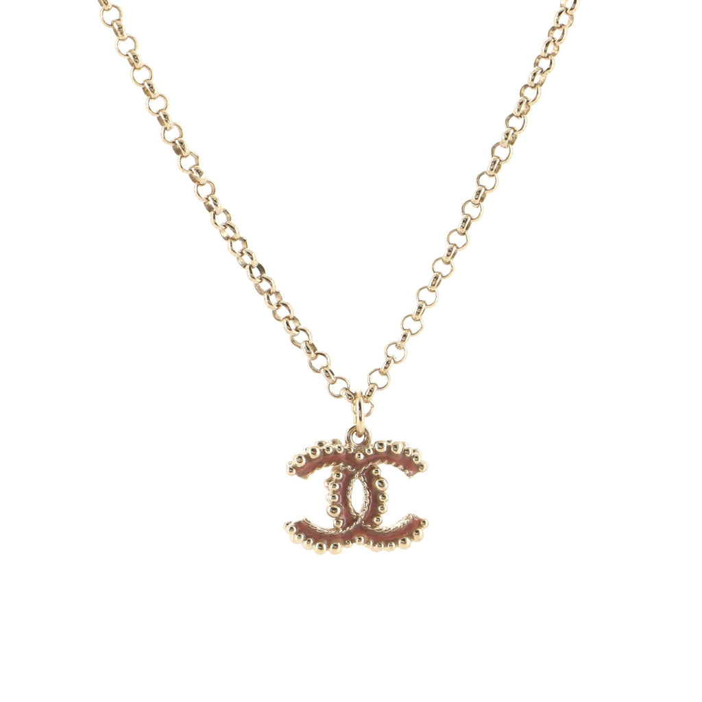 Strass CC Pendant Necklace Metal and Crystal