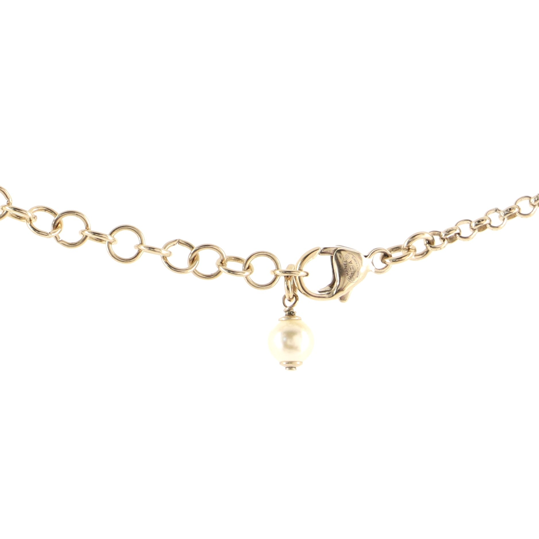 Strass CC Pendant Necklace Metal and Crystal