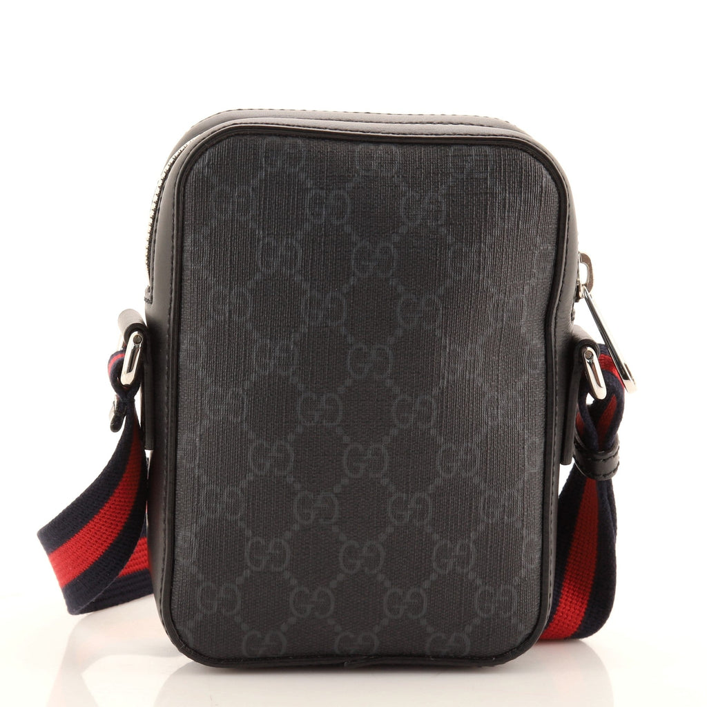 Web Strap Front Zip Messenger Bag GG Coated Canvas Mini