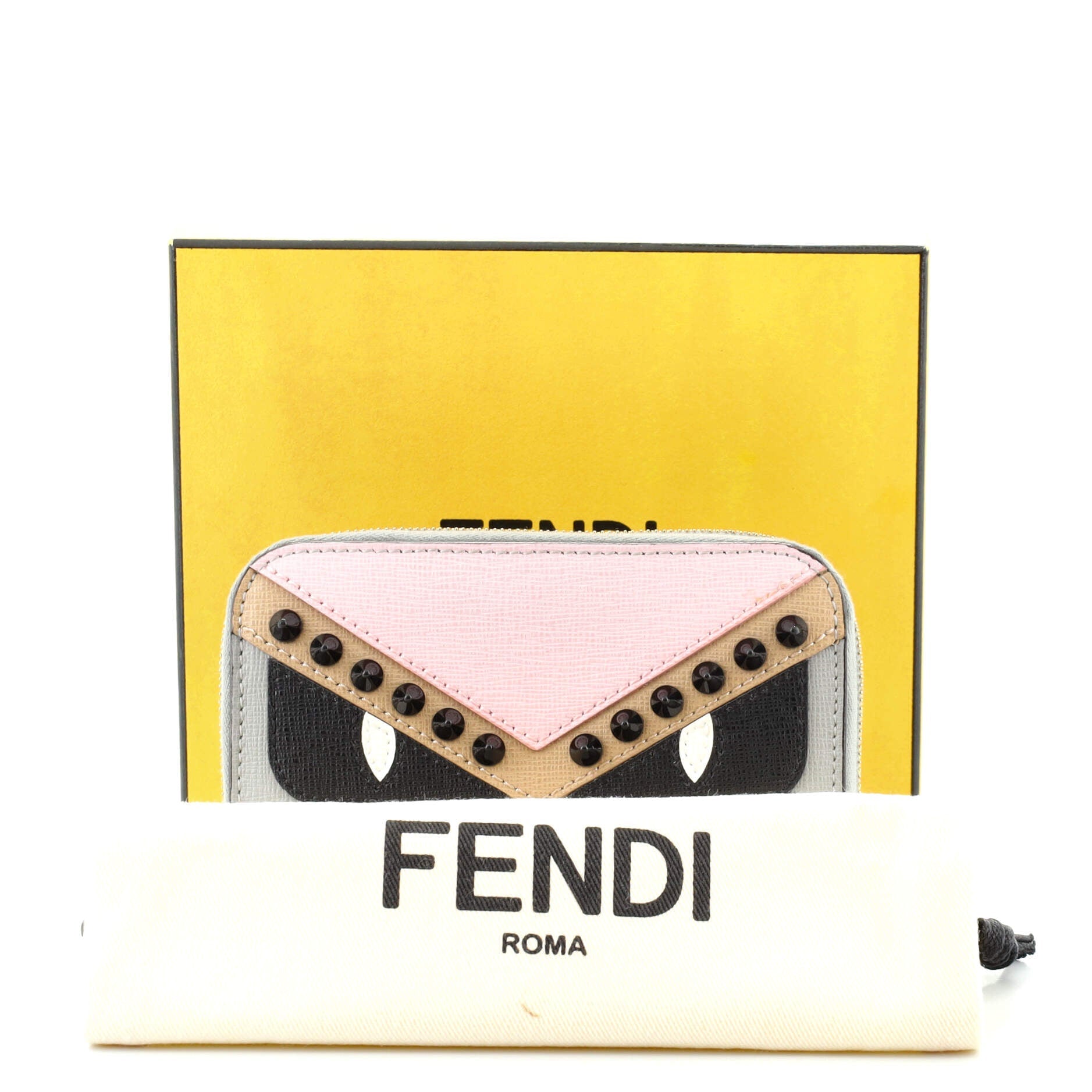 Monster Zip Around Wallet Studded Leather Mini