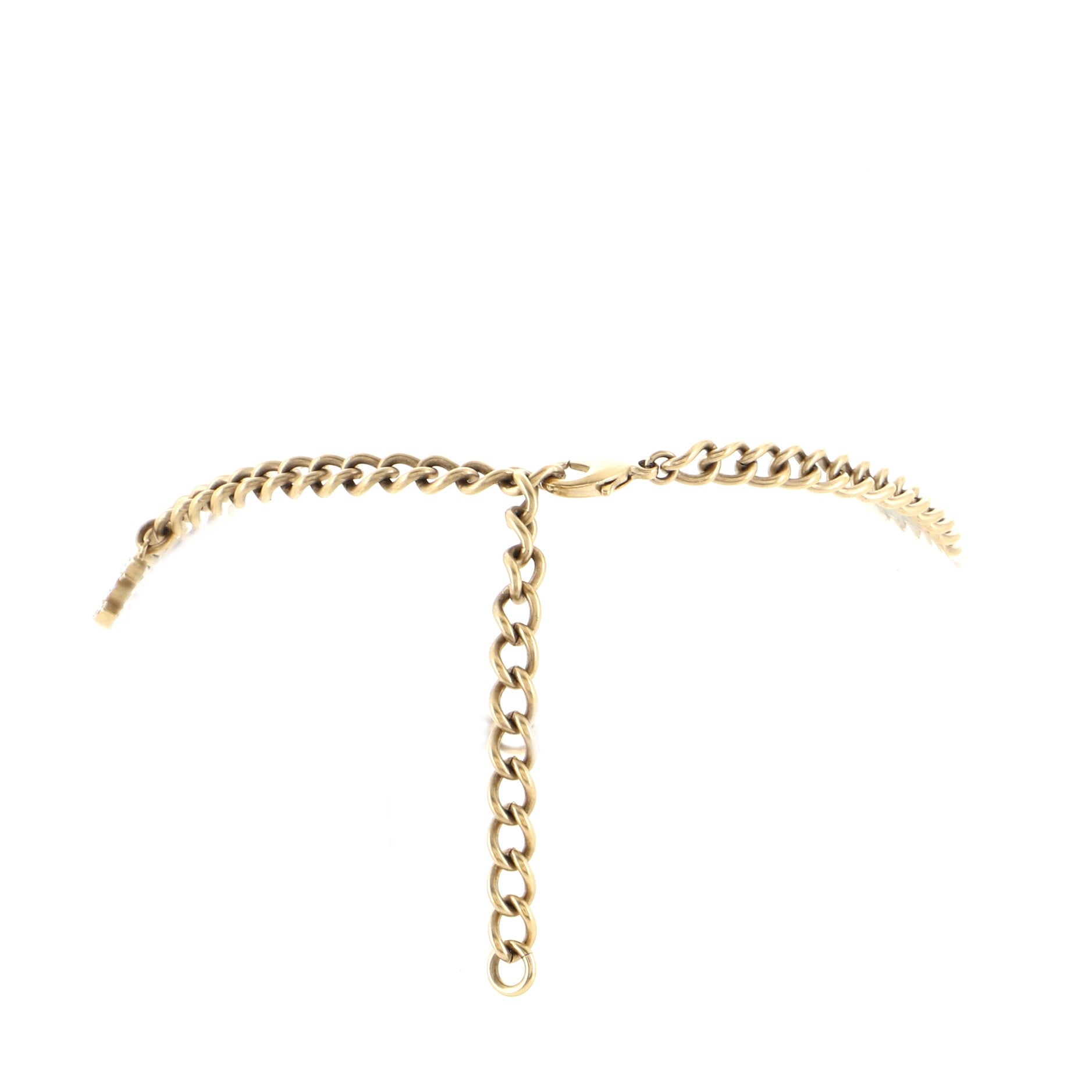 Lucky Charms CC Bracelet Necklace Crystal Embellished Metal