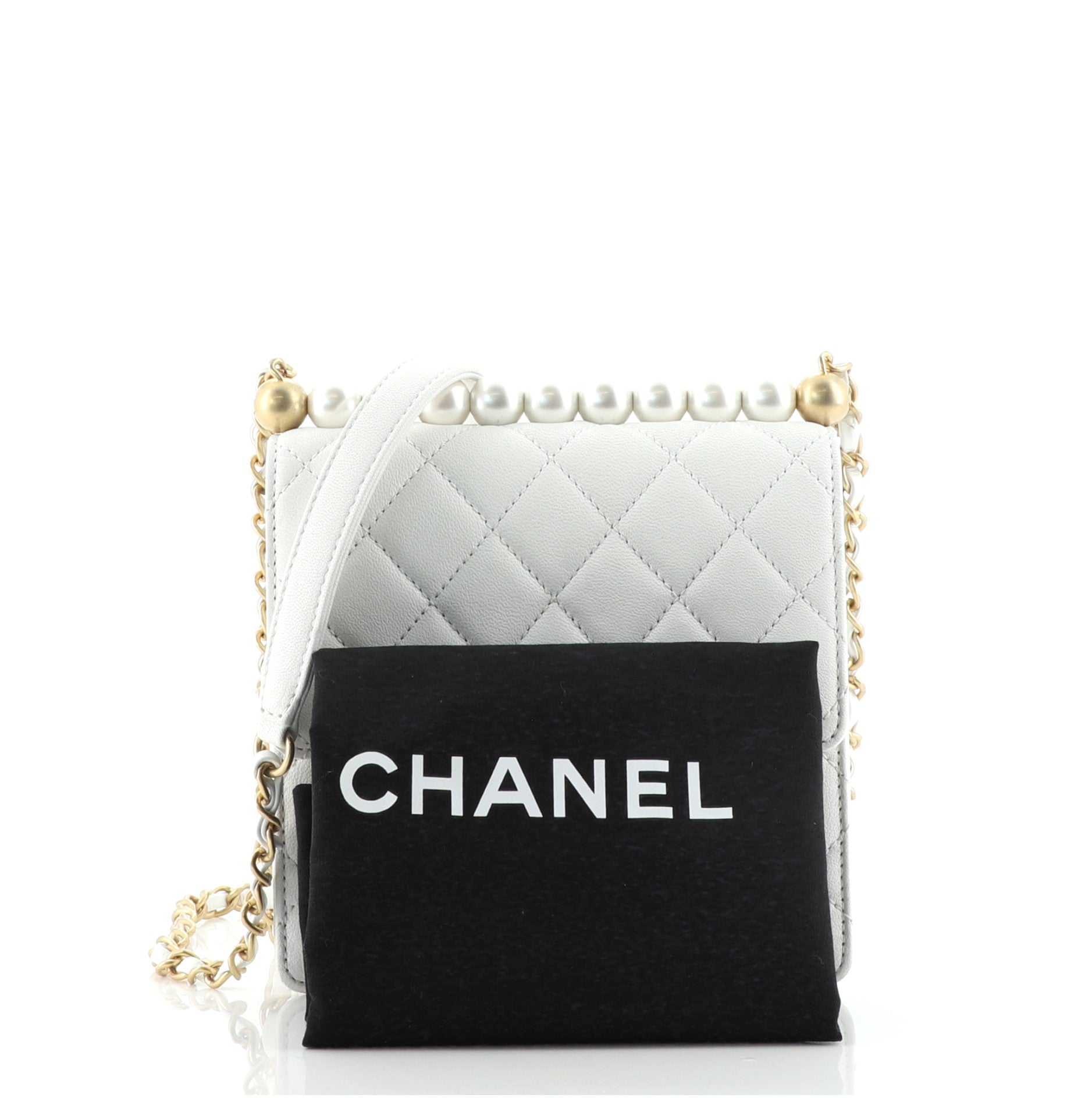 Chic Pearls Flap Bag Quilted Lambskin Mini