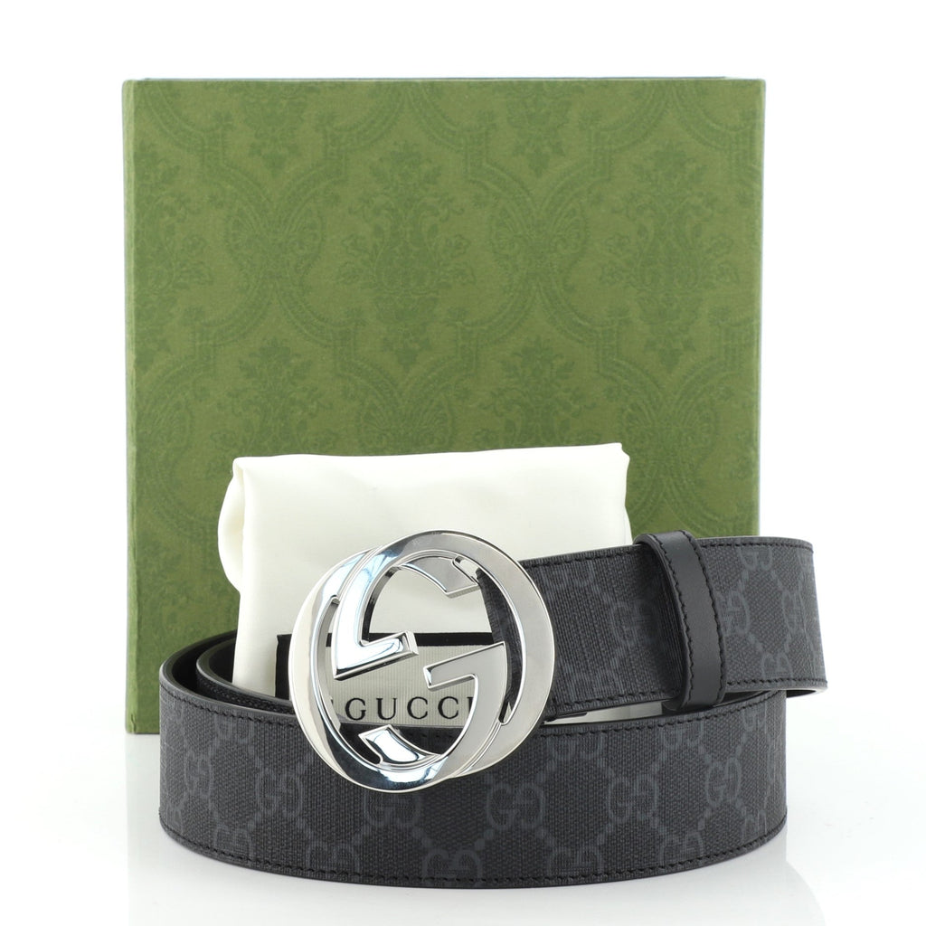 Interlocking G Belt GG Coated Canvas Wide 90