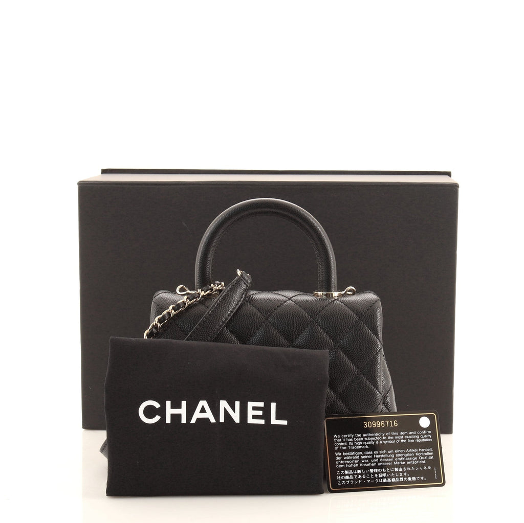 Coco Top Handle Bag Quilted Caviar Extra Mini