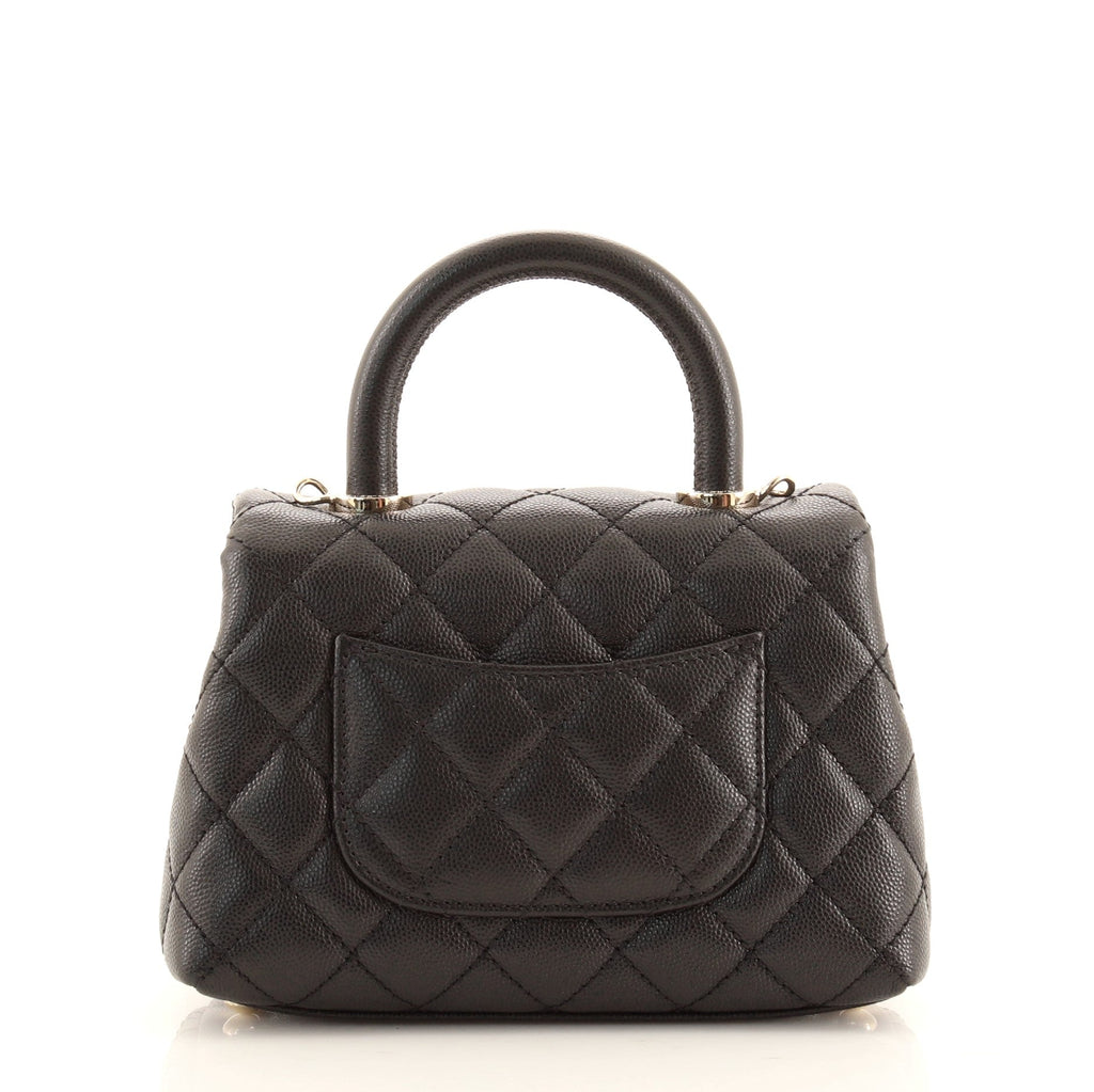 Coco Top Handle Bag Quilted Caviar Extra Mini