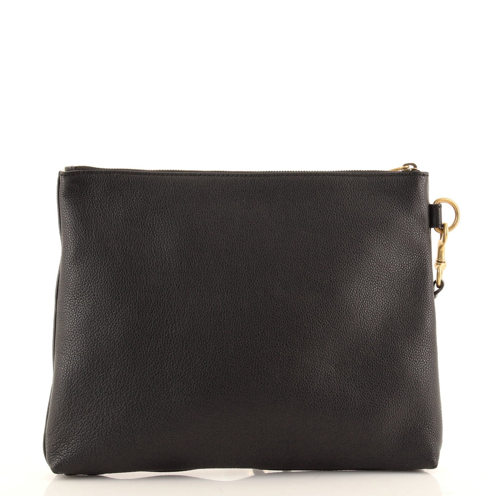 Logo Wristlet Clutch Printed Leather Medium