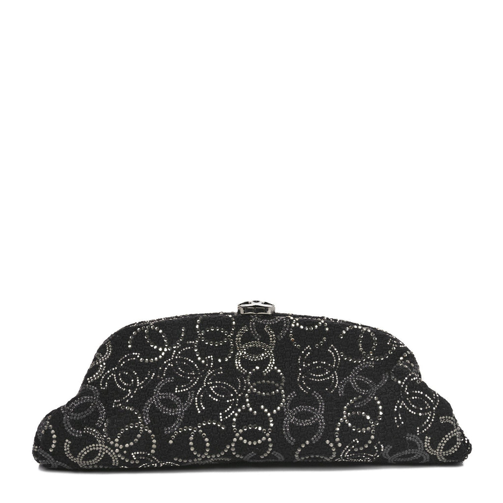 Tweed Strass Pudong Clutch Black