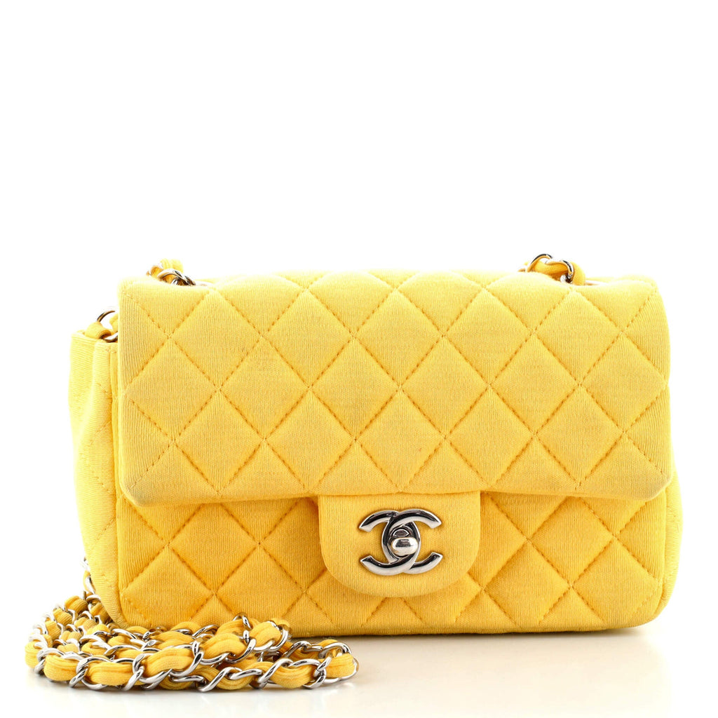Classic Single Flap Bag Quilted Jersey Mini