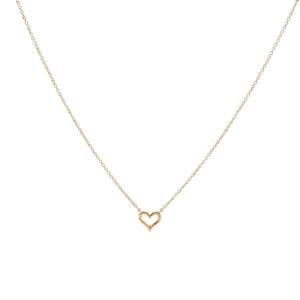 Sentimental Heart Pendant Necklace 18K Rose Gold and Diamond Extra Mini