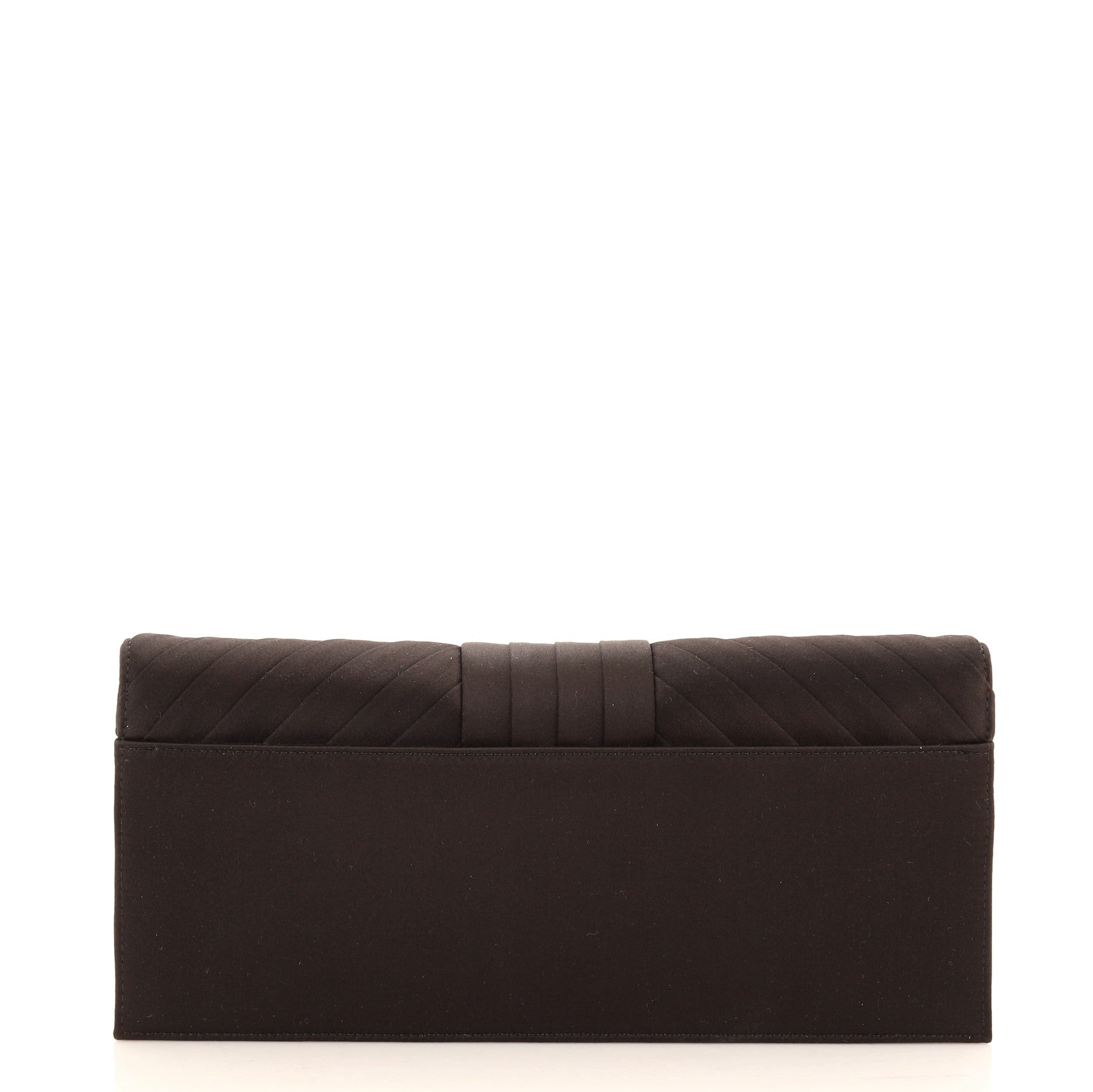 Chevron Pleated CC Flip Lock Flap Clutch Satin