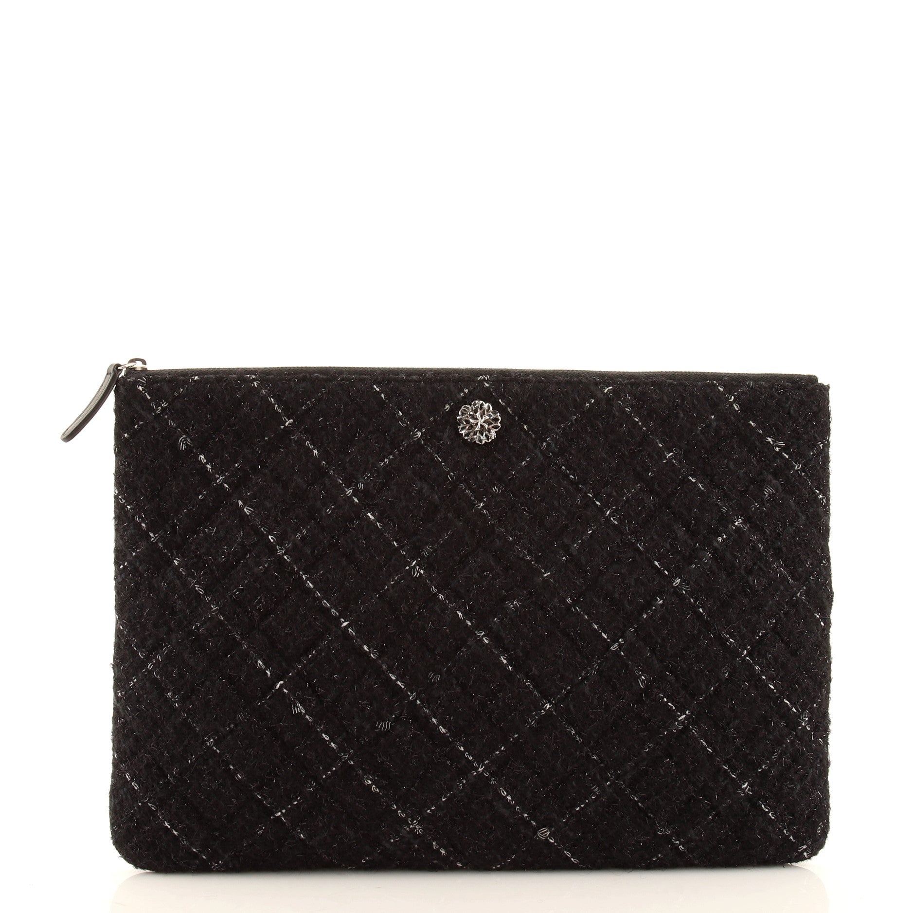 O Case Clutch Quilted Tweed and Quilted Lambskin Large