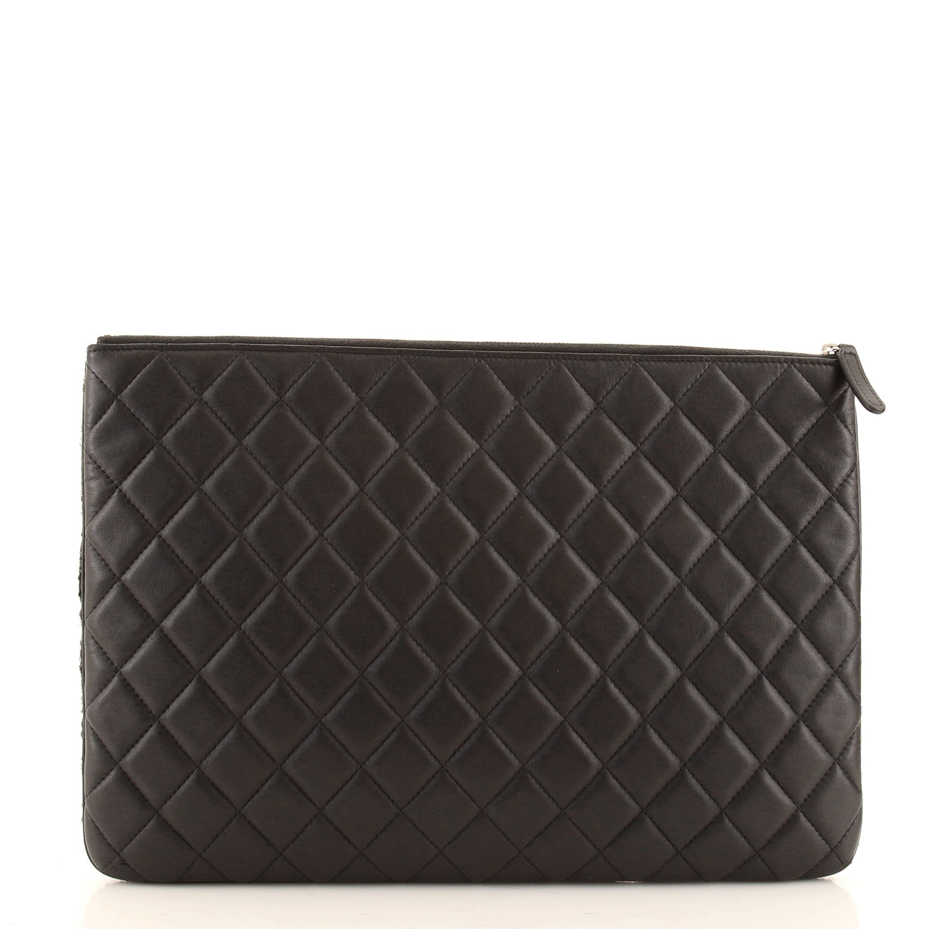 O Case Clutch Quilted Tweed and Quilted Lambskin Large