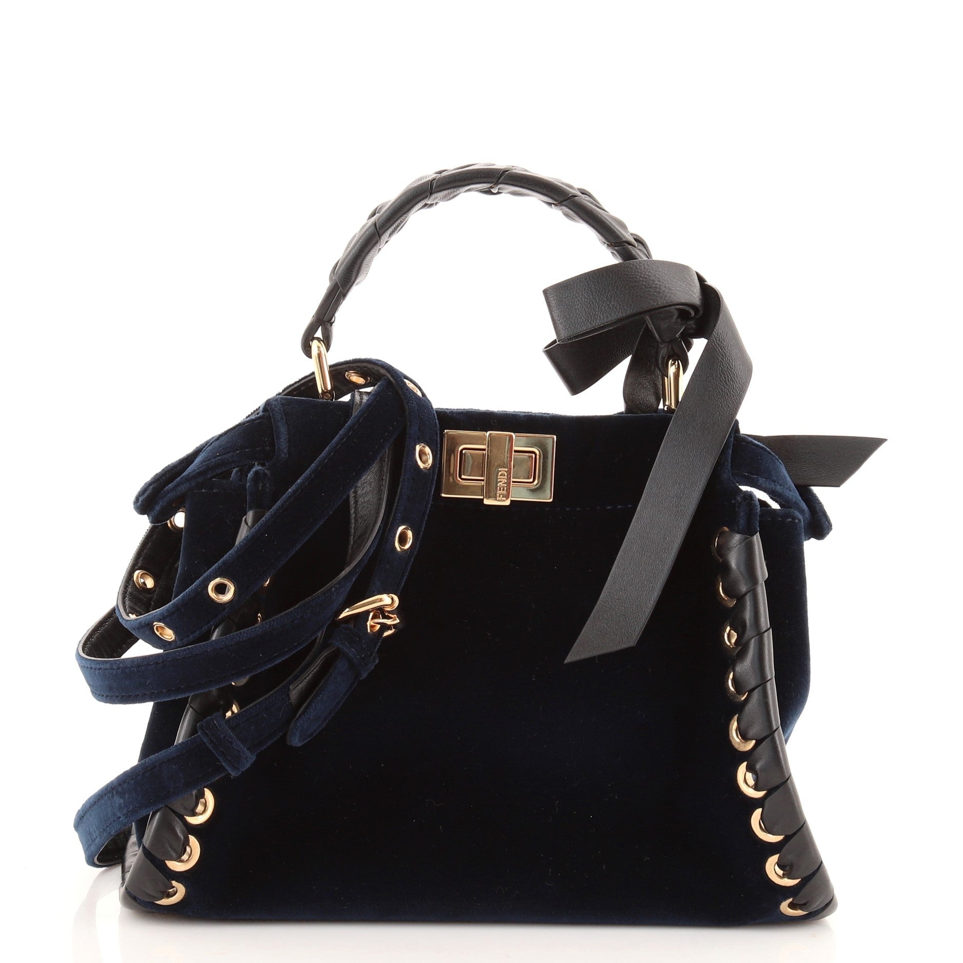 Peekaboo Bag Velvet with Ribbon Whipstitch Mini