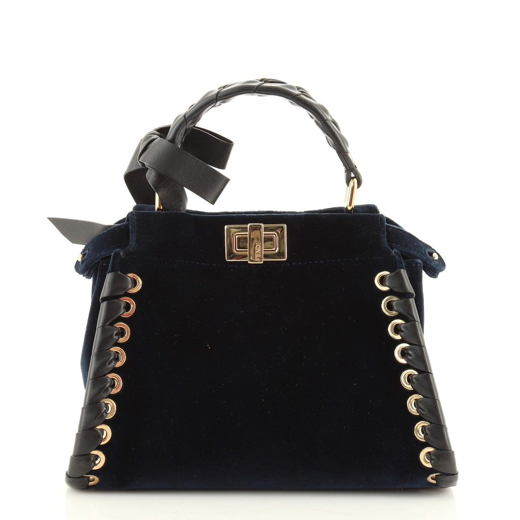 Peekaboo Bag Velvet with Ribbon Whipstitch Mini