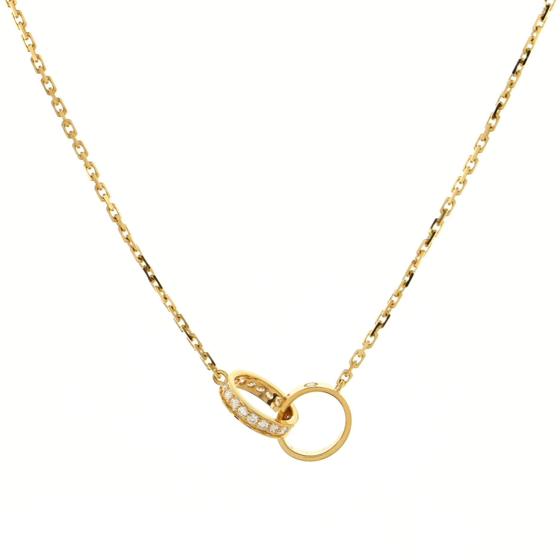 Love Interlocking Necklace 18K Yellow Gold and Diamonds
