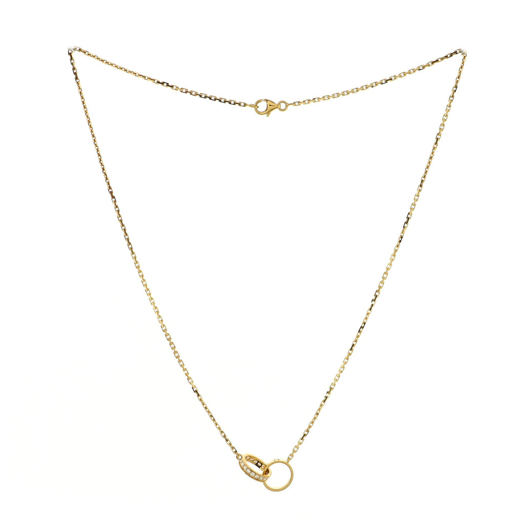 Love Interlocking Necklace 18K Yellow Gold and Diamonds