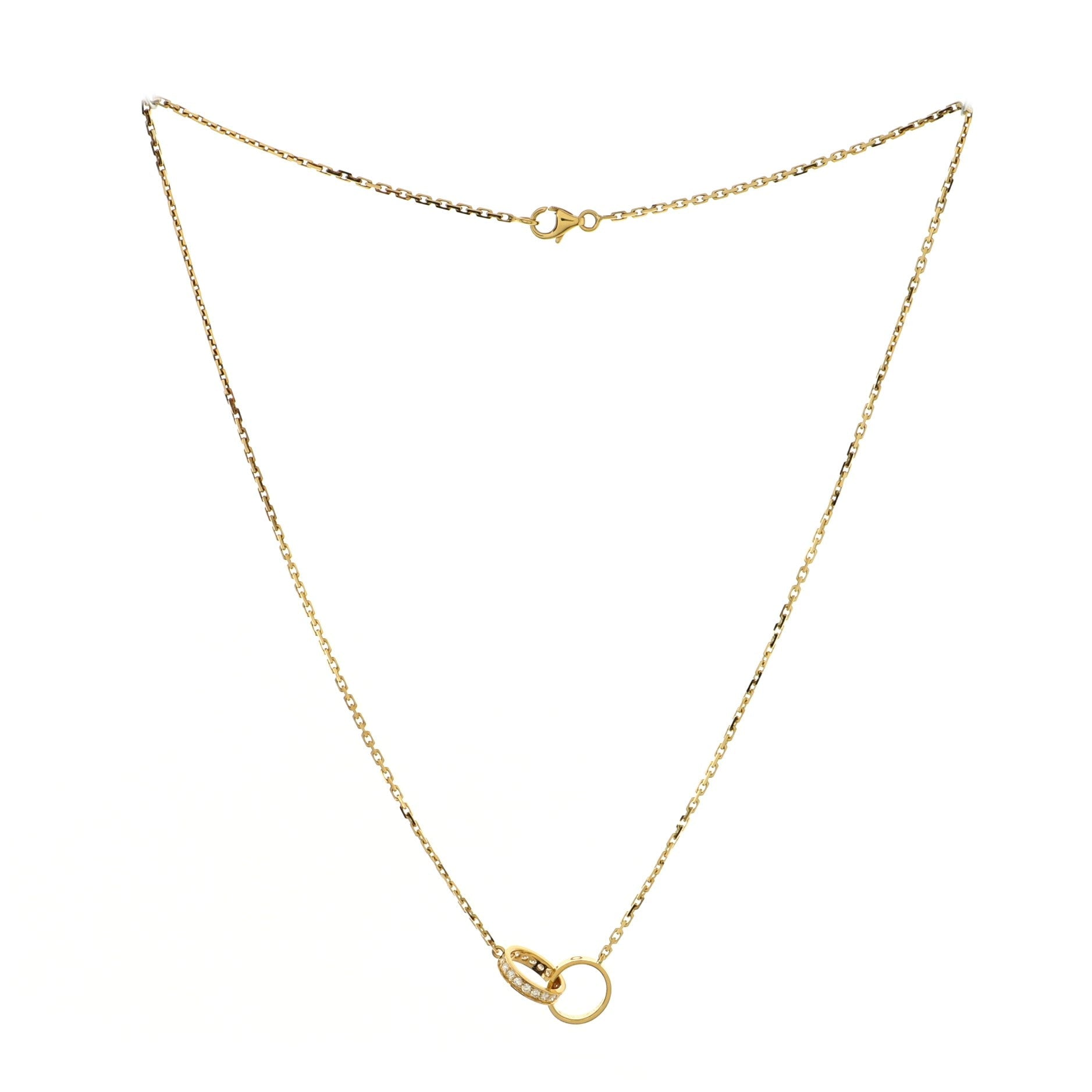 Love Interlocking Necklace 18K Yellow Gold and Diamonds