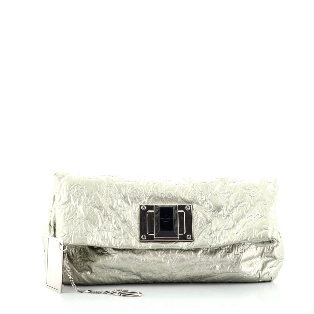 Altair Clutch Quilted Metallic Monogram Jacquard