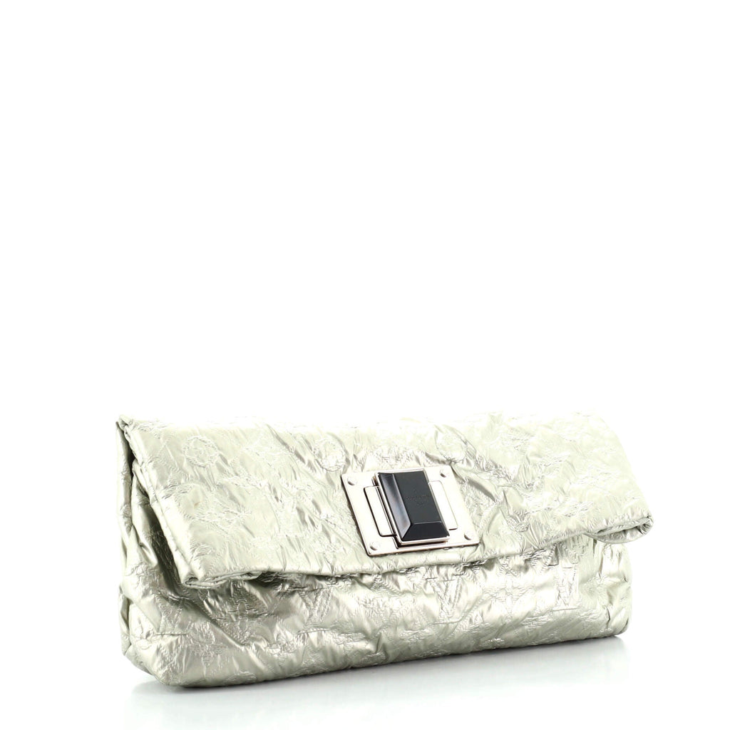 Altair Clutch Quilted Metallic Monogram Jacquard