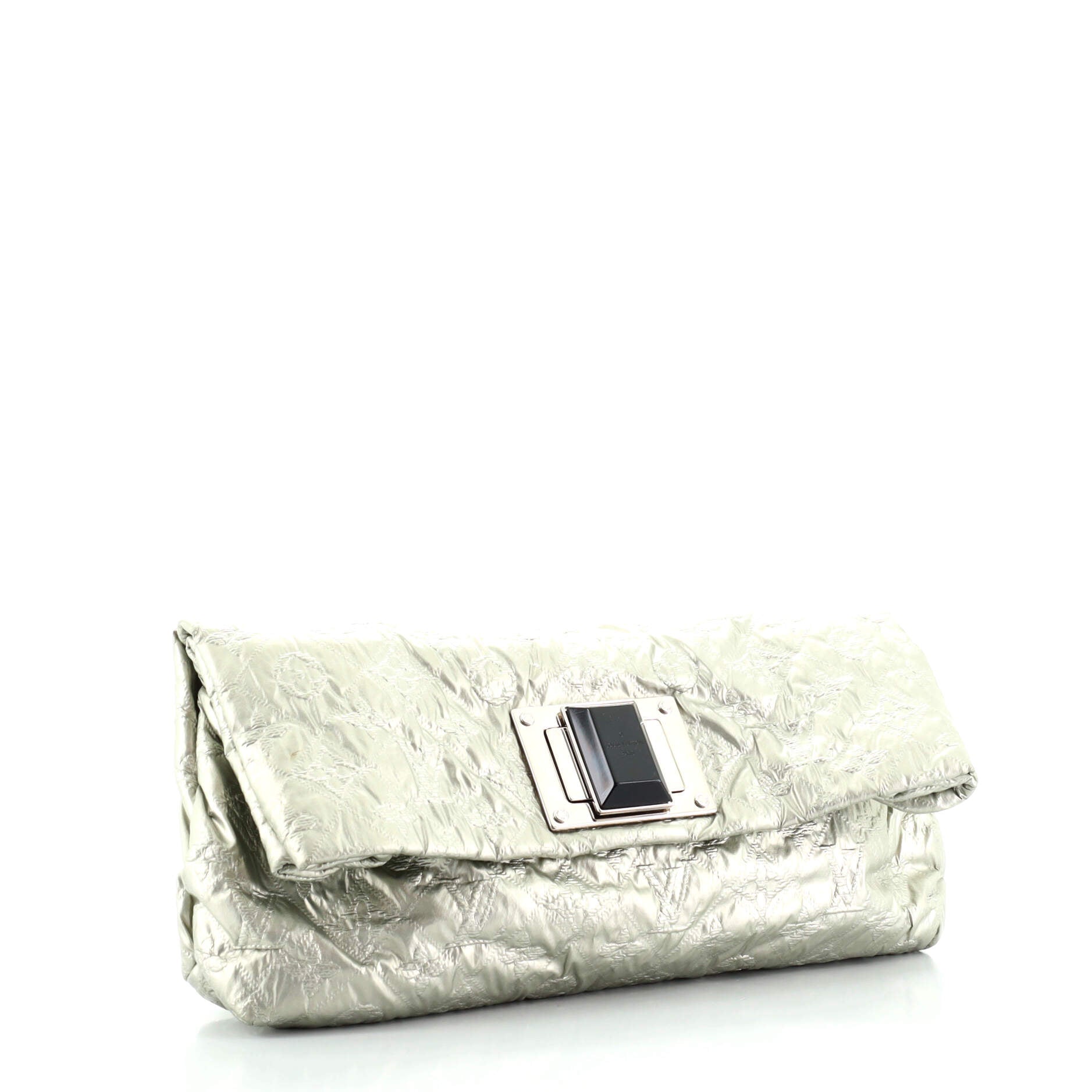 Altair Clutch Quilted Metallic Monogram Jacquard