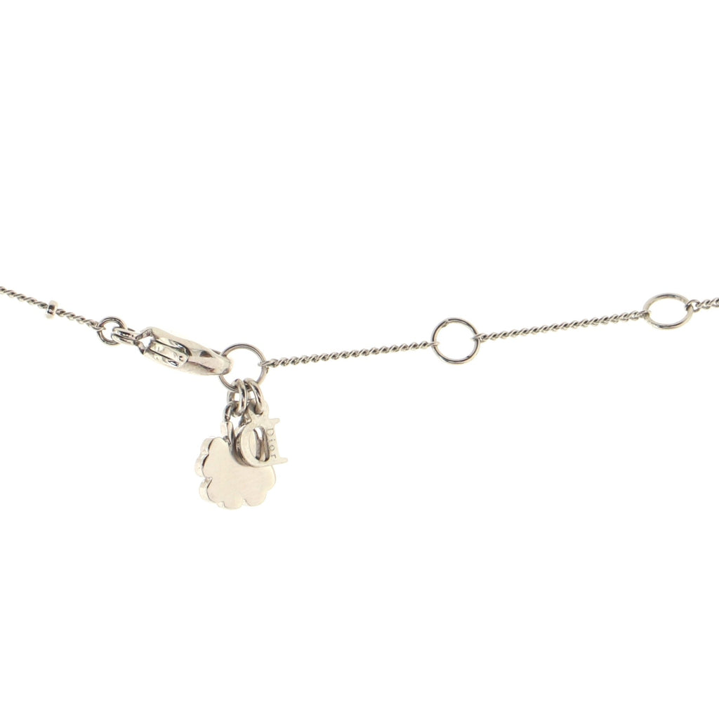 Vintage D Interlocking Hearts Necklace Crystal Embellished Metal