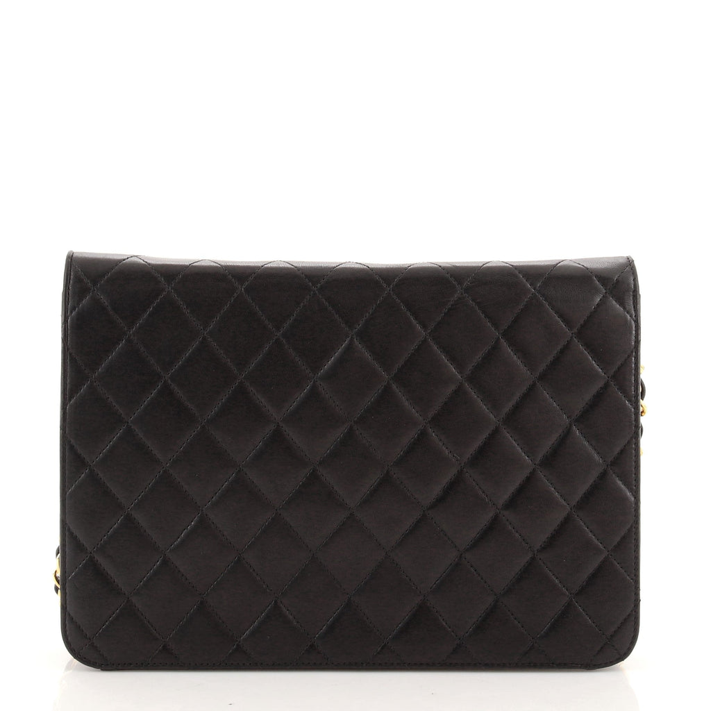 Vintage Clutch with Chain Quilted Leather Medium