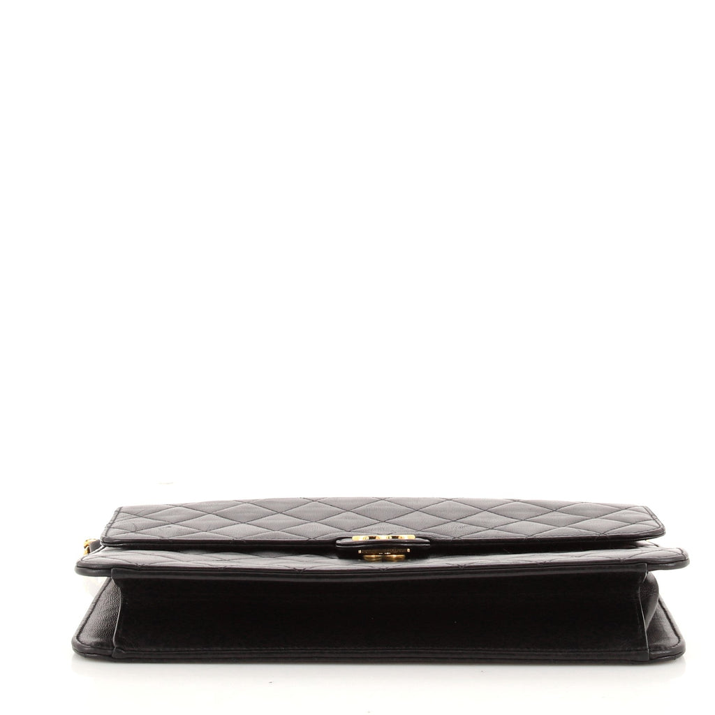 Vintage Clutch with Chain Quilted Leather Medium