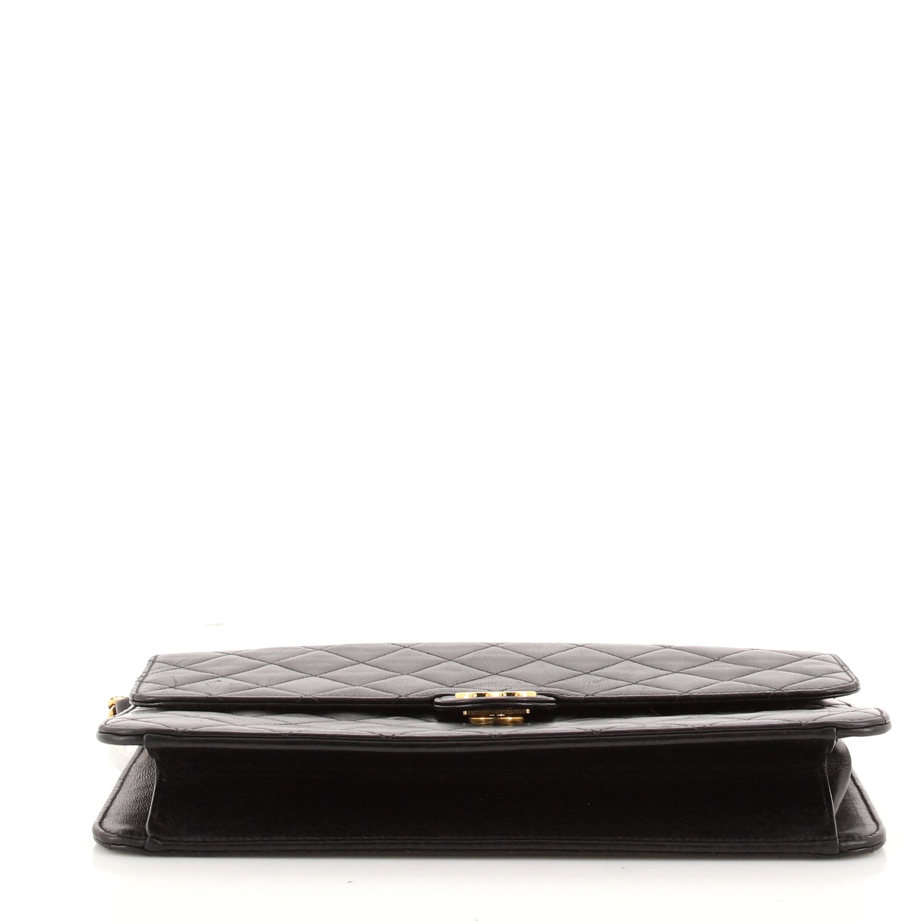 Vintage Clutch with Chain Quilted Leather Medium