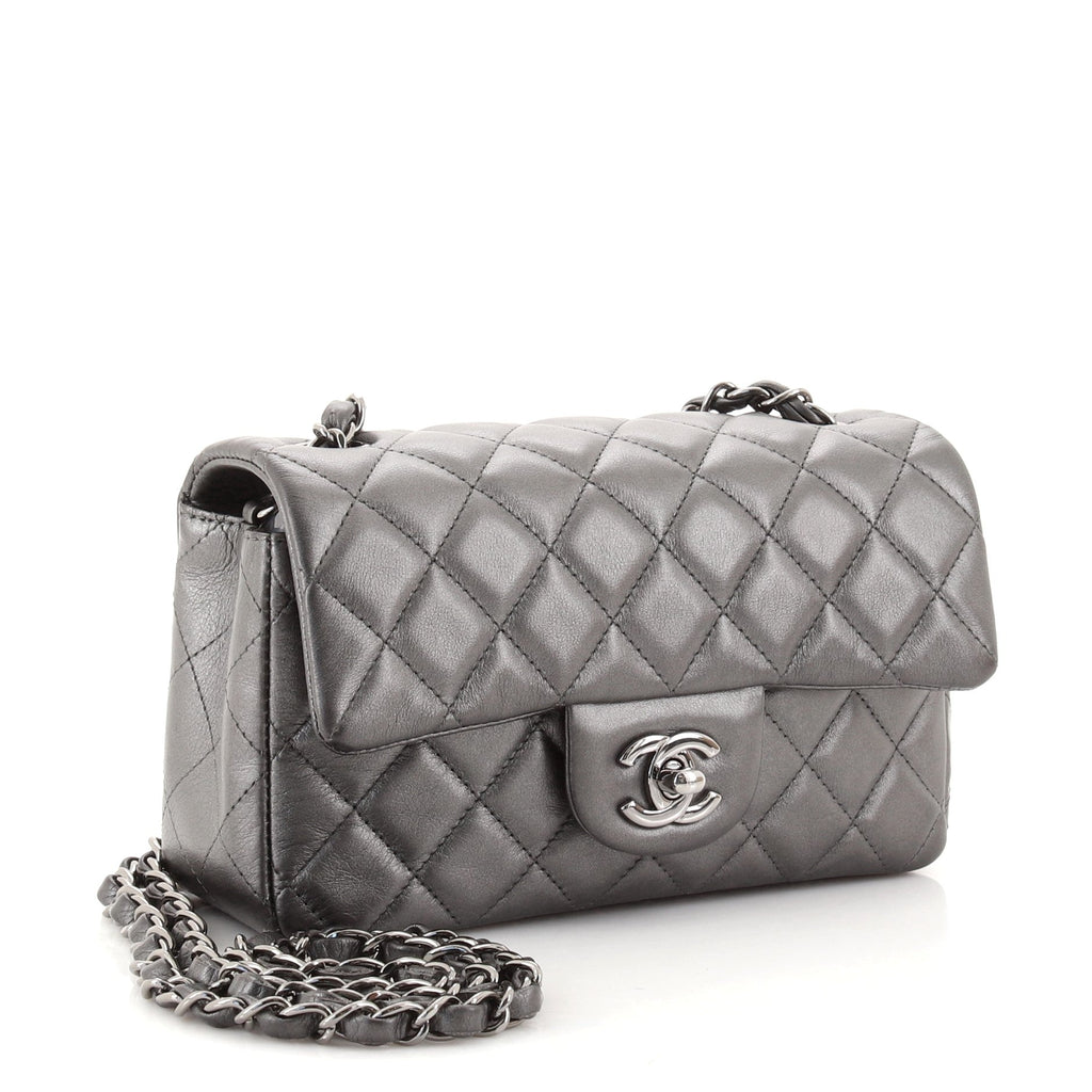 Classic Single Flap Bag Quilted Metallic Lambskin Mini