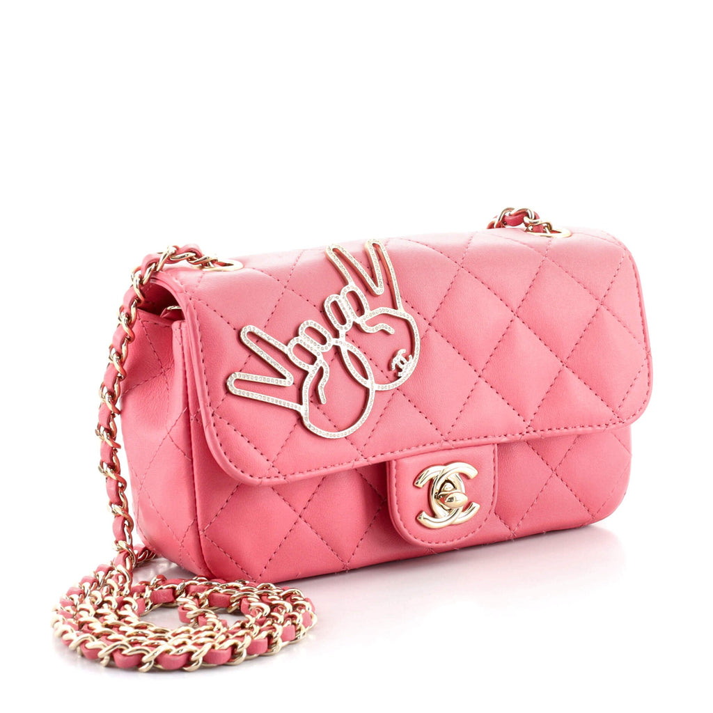 Emoticon Classic Single Flap Bag Quilted Lambskin Extra Mini
