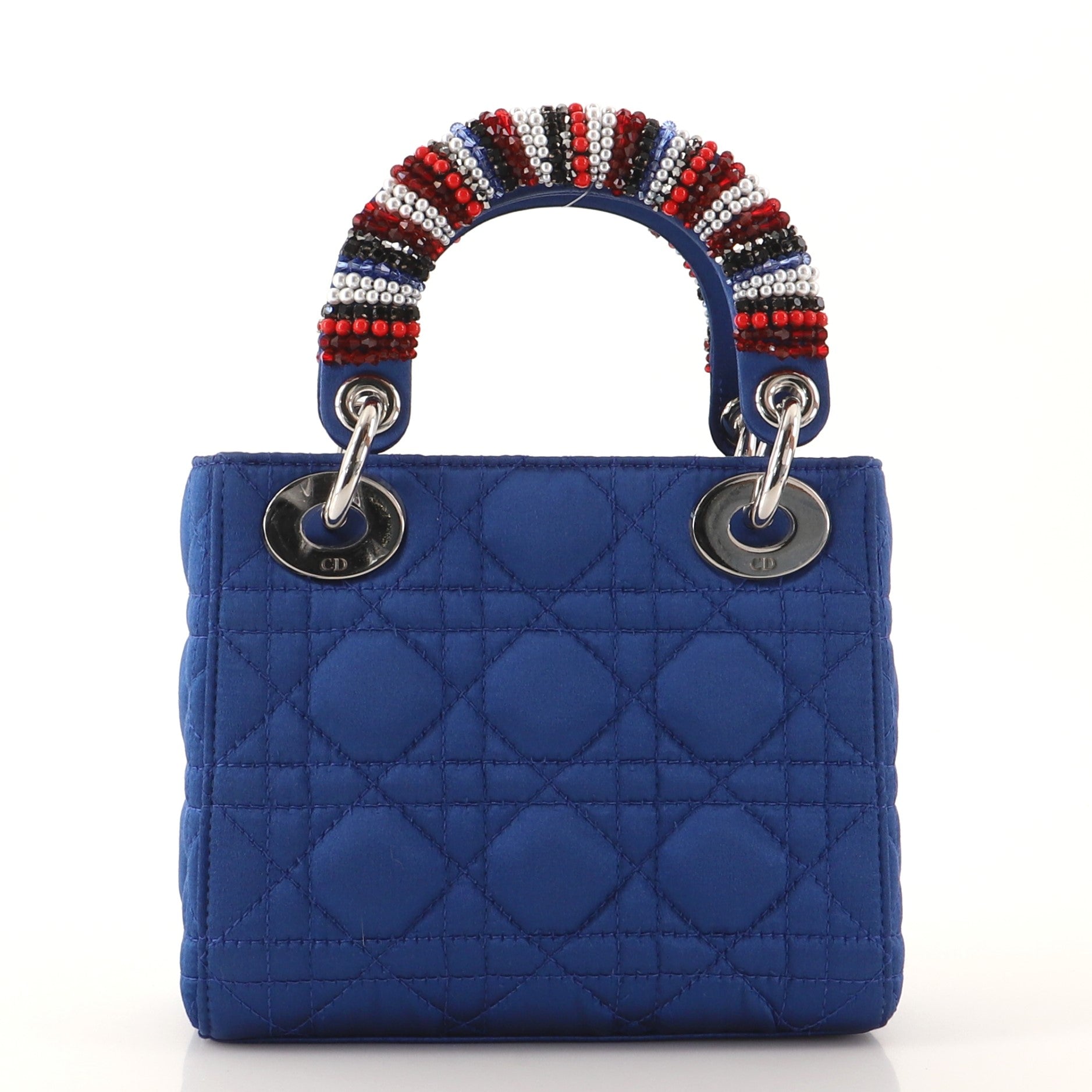 Lady Dior Bag Beaded Cannage Quilt Satin Mini