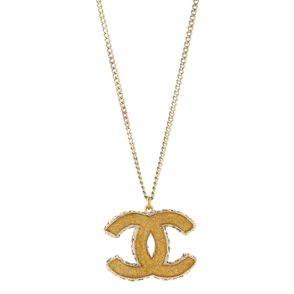 Tangle Chain CC Pendant Necklace Metal with Crystals