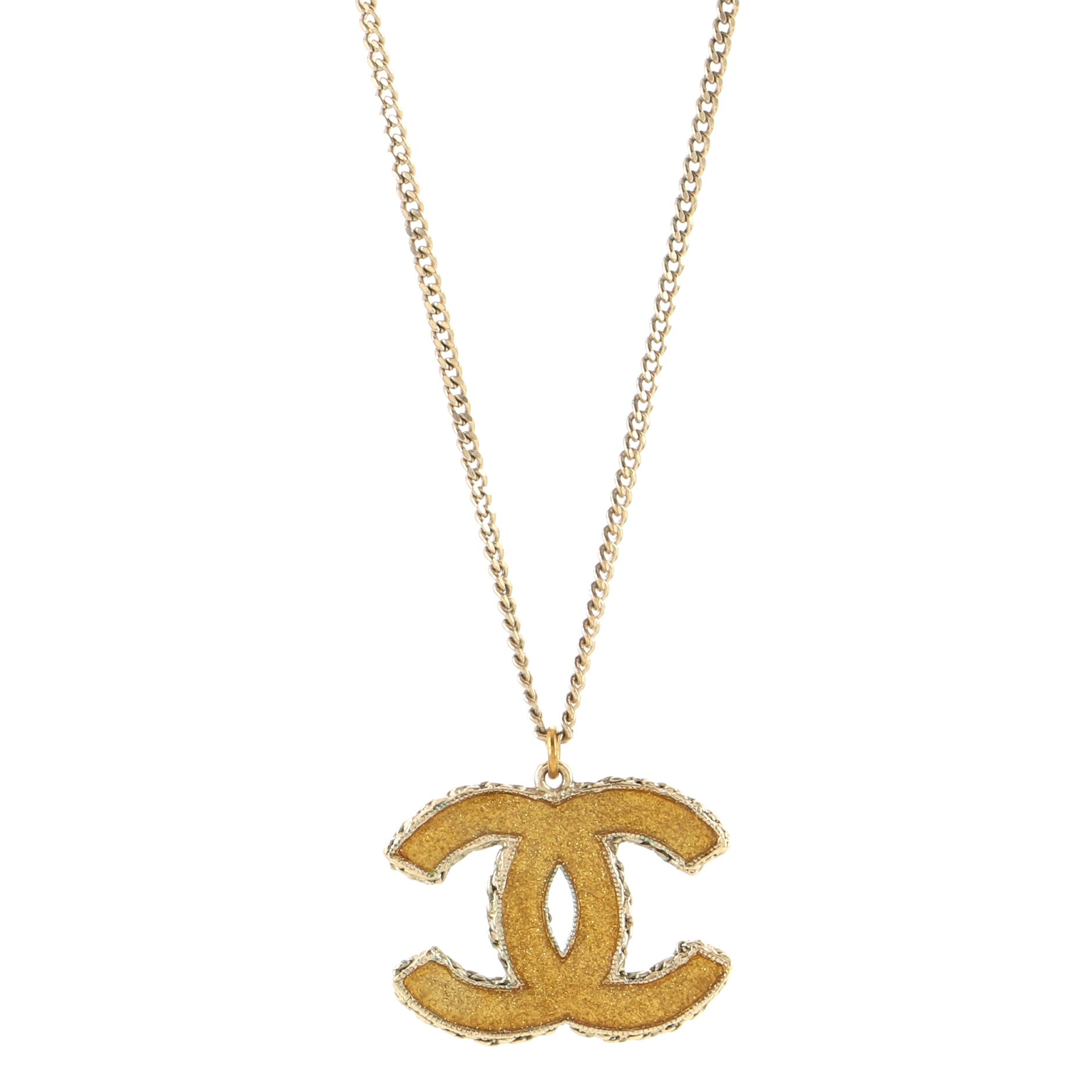 Tangle Chain CC Pendant Necklace Metal with Crystals