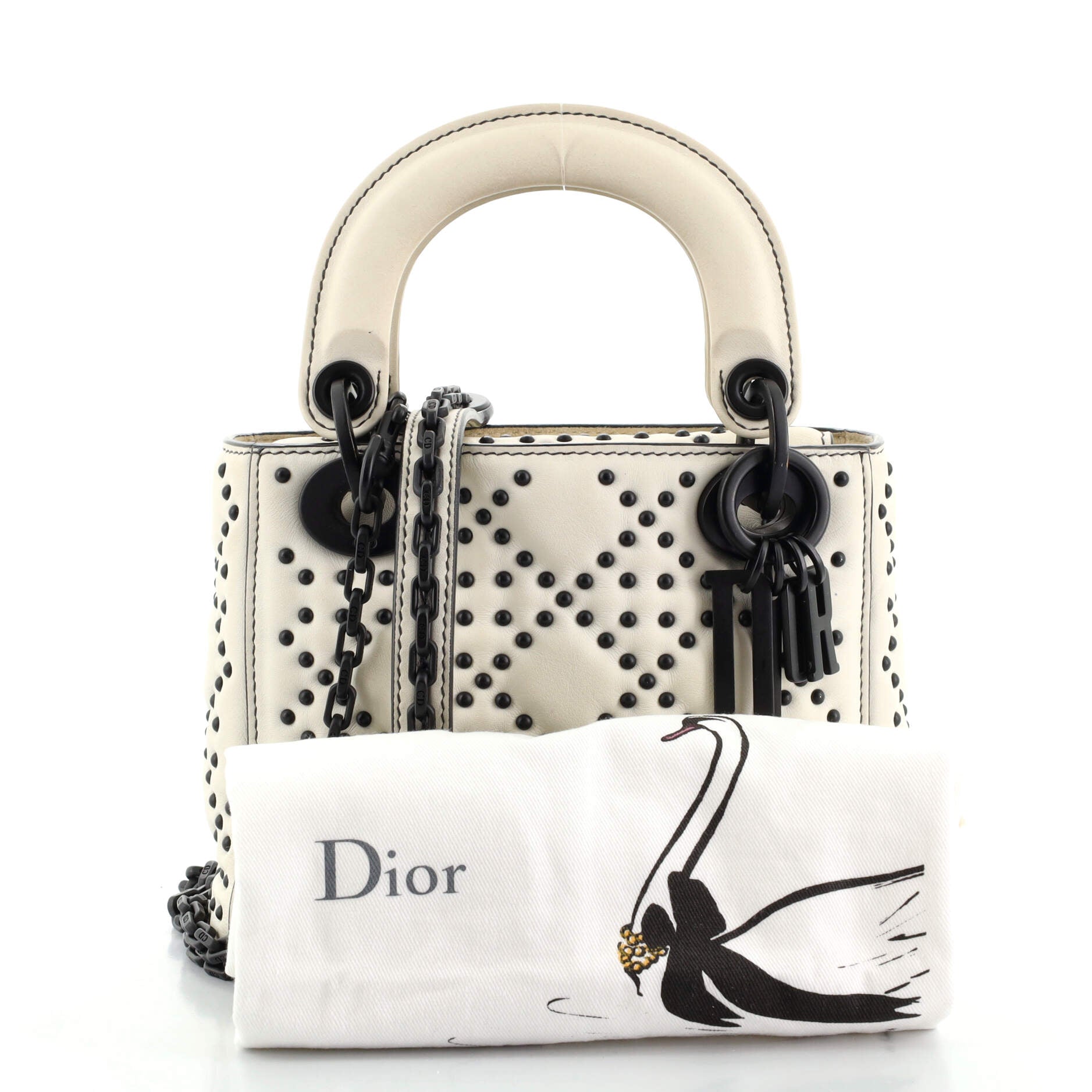 Ultra Matte Lady Dior Bag Cannage Studded Lambskin Mini