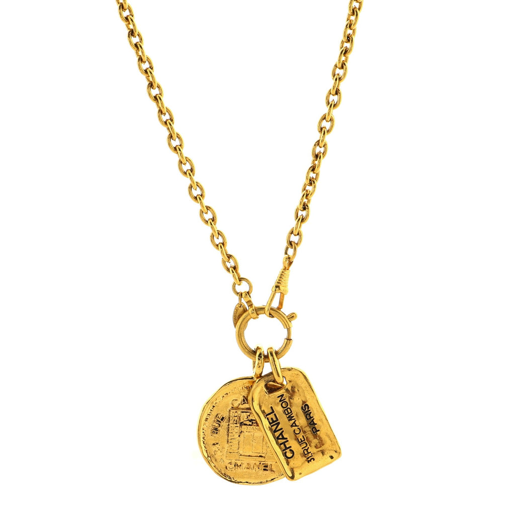 31 Rue Cambon Tag Medallion Pendant Necklace Metal