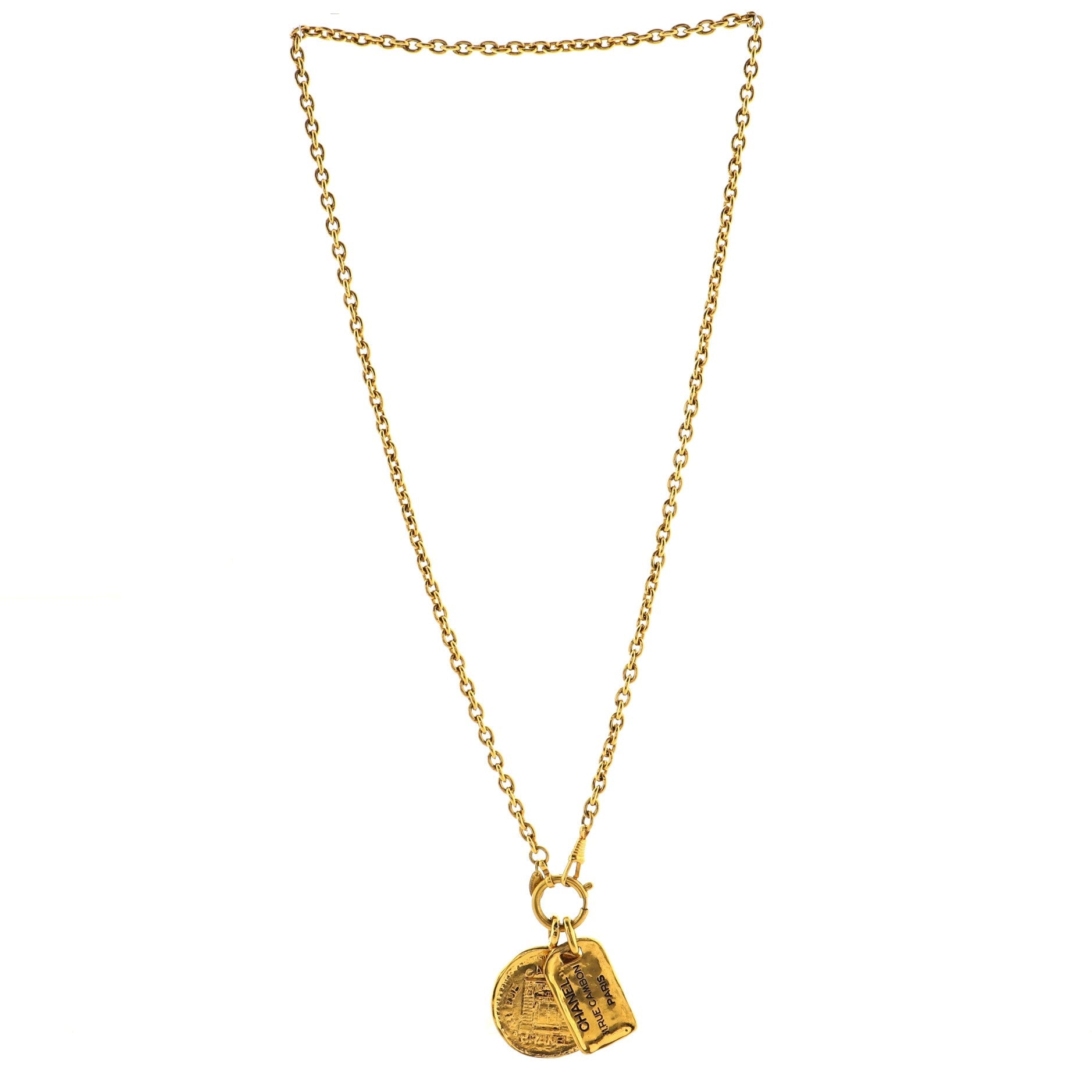 31 Rue Cambon Tag Medallion Pendant Necklace Metal