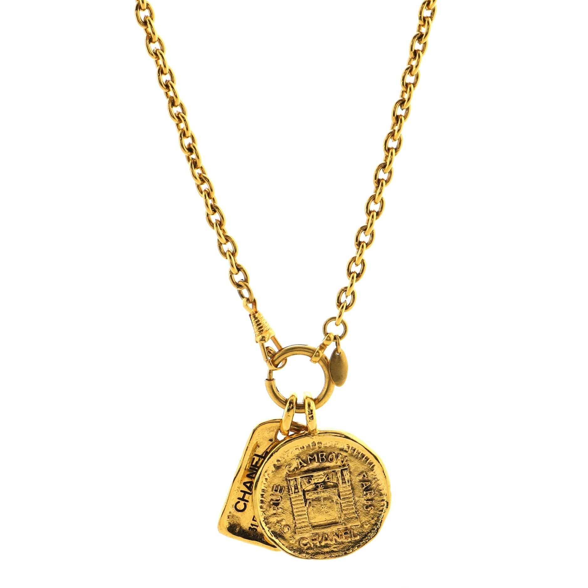 31 Rue Cambon Tag Medallion Pendant Necklace Metal