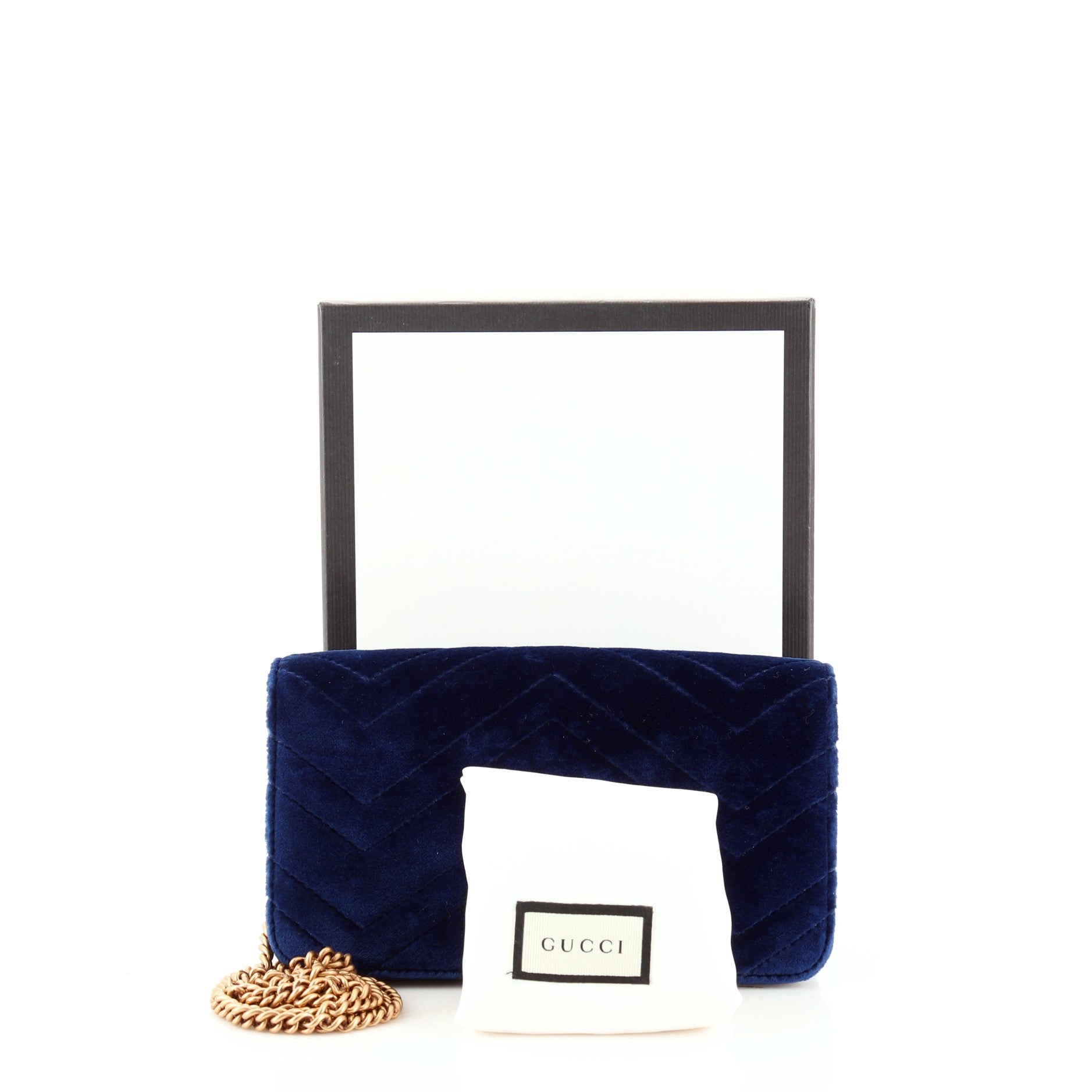 GG Marmont Chain Flap Bag Matelasse Velvet Mini