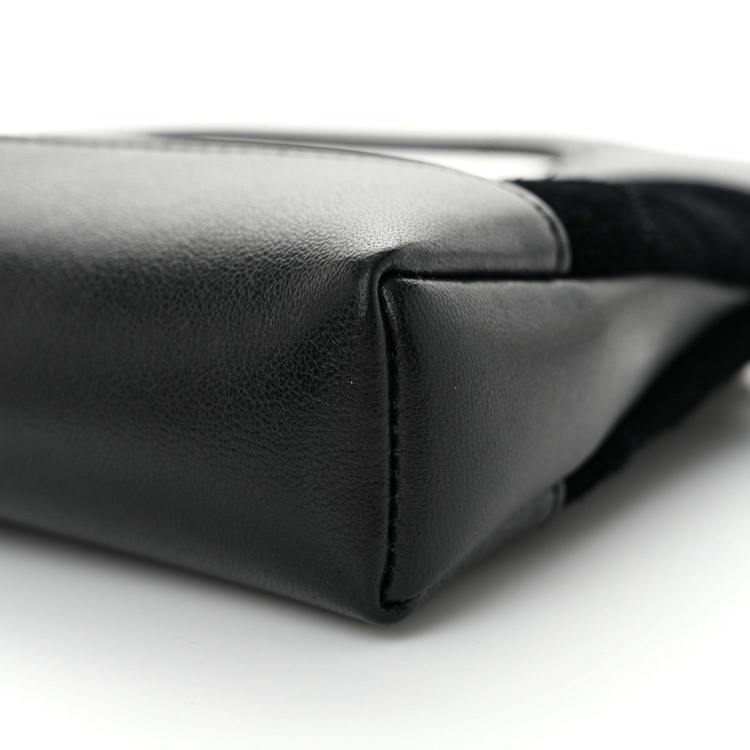 Suede Shiny Crumpled Calfskin Quilted Nano 31 Shopping Bag Black