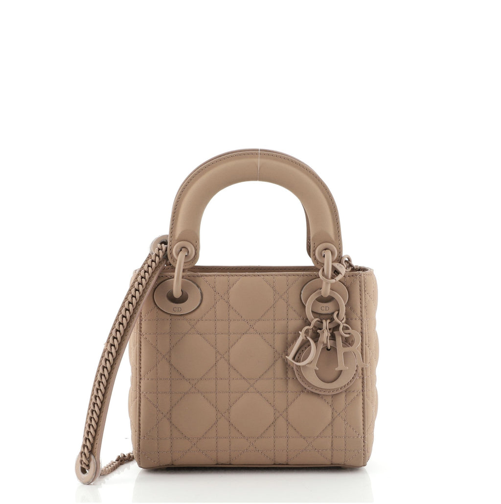 Ultra Matte Lady Dior Chain Bag Cannage Quilt Calfskin Mini